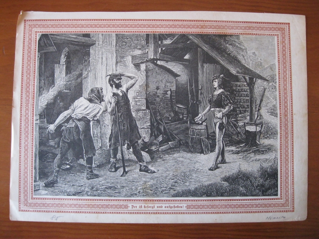 El taller del herrero y el caballero, 1885.